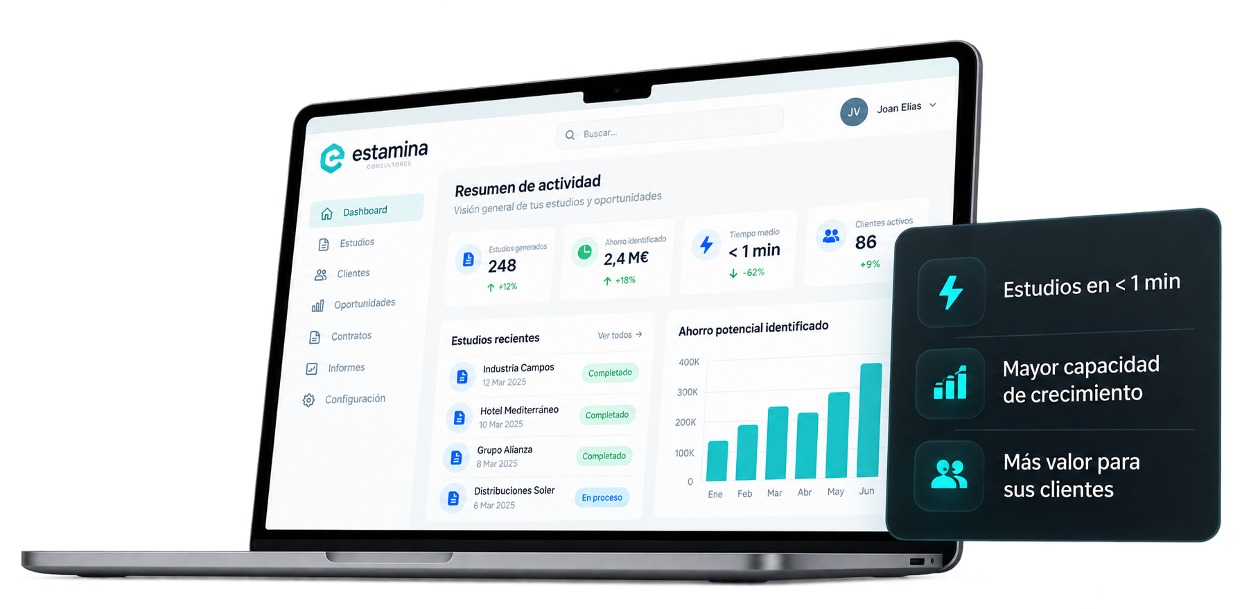 Plataforma desarrollada para Estamina Consultores